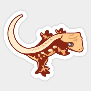 Harlequin Pinstripe Crested Gecko - Tricolor Red II Sticker